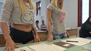 play Twins at school fucked on the chair mature teacher with big cock